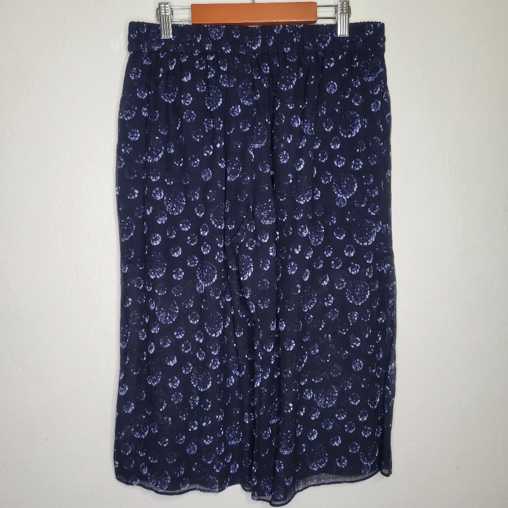 NWT Tibi Shibori printed crinkled cotton silk-blend culottes, Size XS